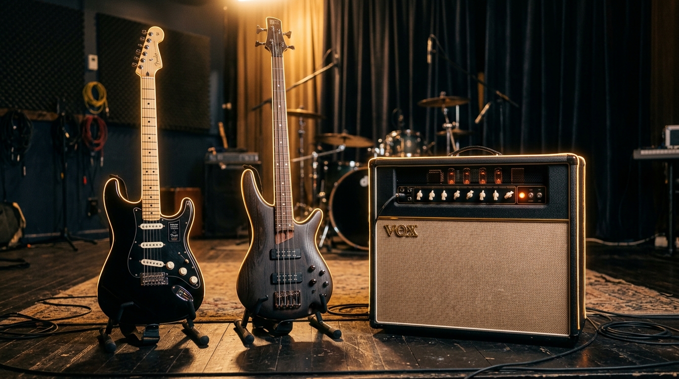 Electric Guitars and Bass Amplifiers
